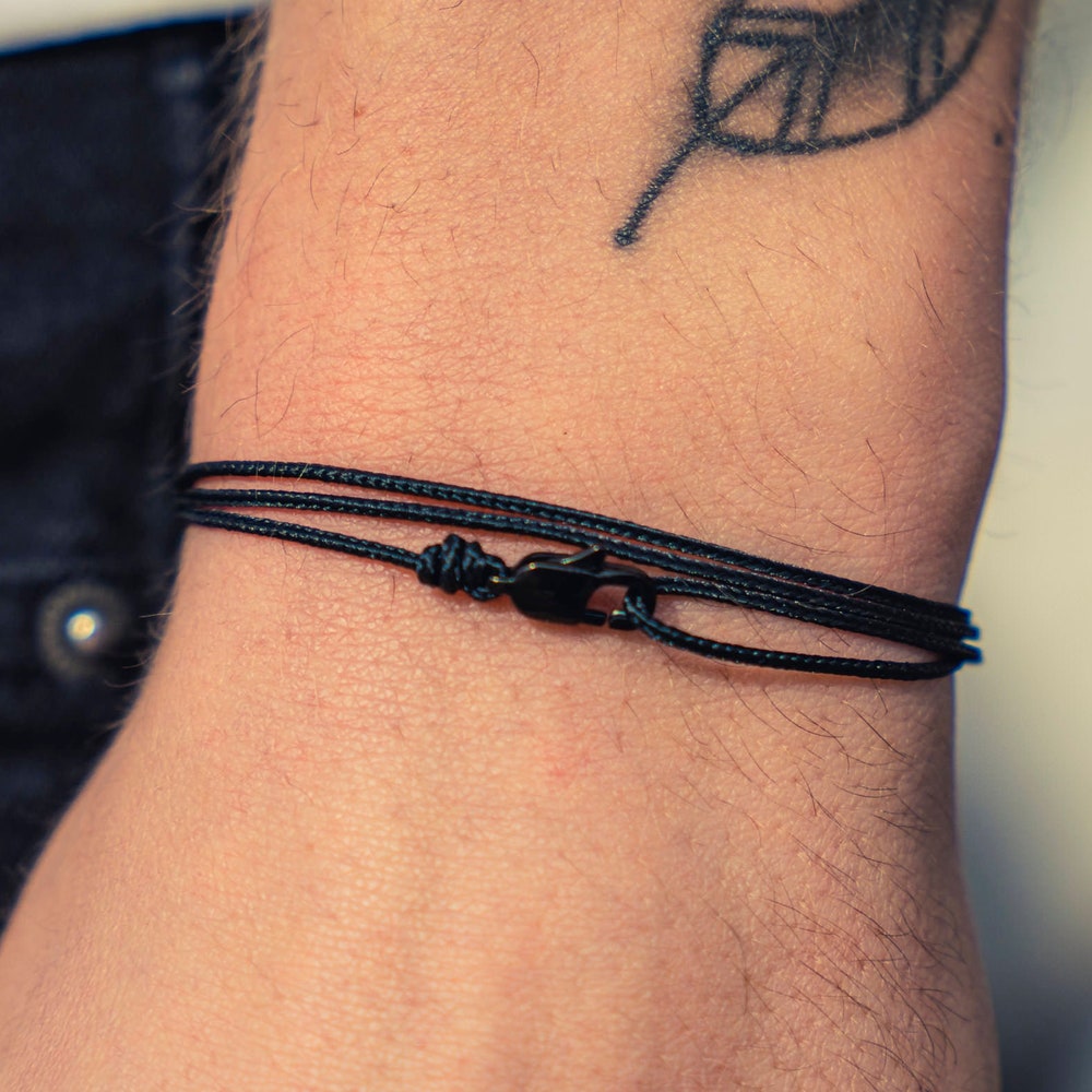 Carabiner Wrap Bracelet Unisex - Handmade Surfer Beach Bracelet - Adjustable & 100% Waterproof - String Rope Bracelet - Gift for Men Her