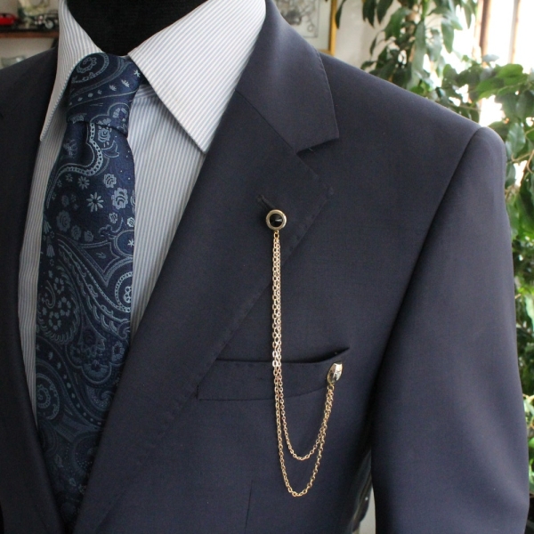 5 Models in 1 Jacket Chain Pin with Changeable Stones, Gold Color Handmade , Unique Design Men's Jewelry, Gifts For Him, Wedding Groomsman