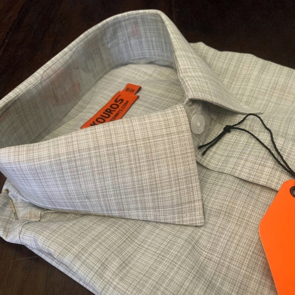 Men's Premium Designer Modern Slim Fit Dress Shirt with matching FREE collar cover, Light Gray