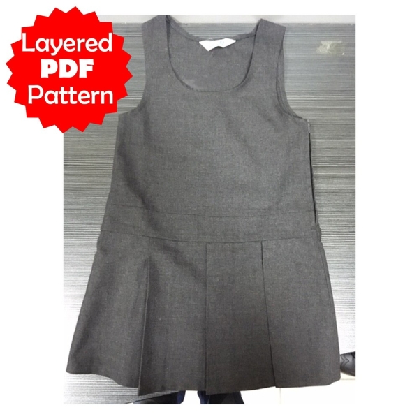 Pinafore Pdf Sewing Pattern | School Uniform Patterns | PDF instant downloadable | A4 Printable | Projector Printing | Kids PDF online