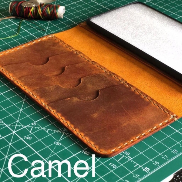 Personalized Handmade Leather Flip Case for Galaxy A32 Ultra 5G with Card Slots by Lone Deer Leather - Valentine's Day Gift for Loved Ones