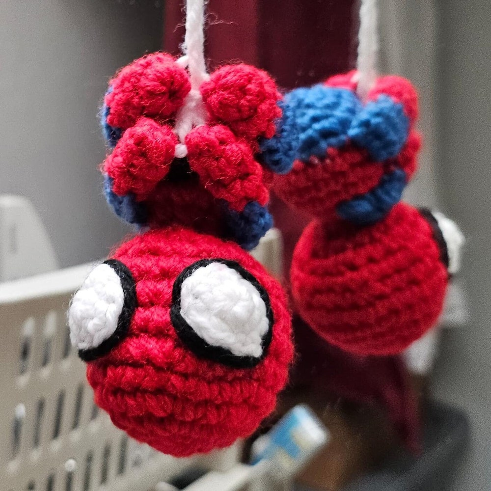 Crochet Spiderman car hanger digital pattern