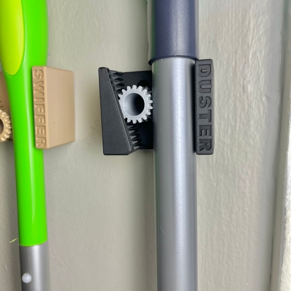 Wall Mounted Gravity Broom Holder | Custom Engraving For Organization | Fit for Brooms, Tools, and more | Ideal Space Saver