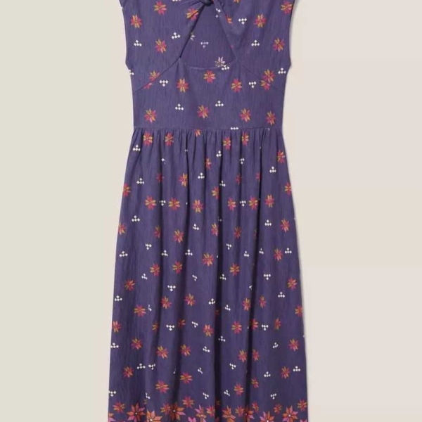 White Stuff Women's Addison Cotton Dress in Lilac Multi