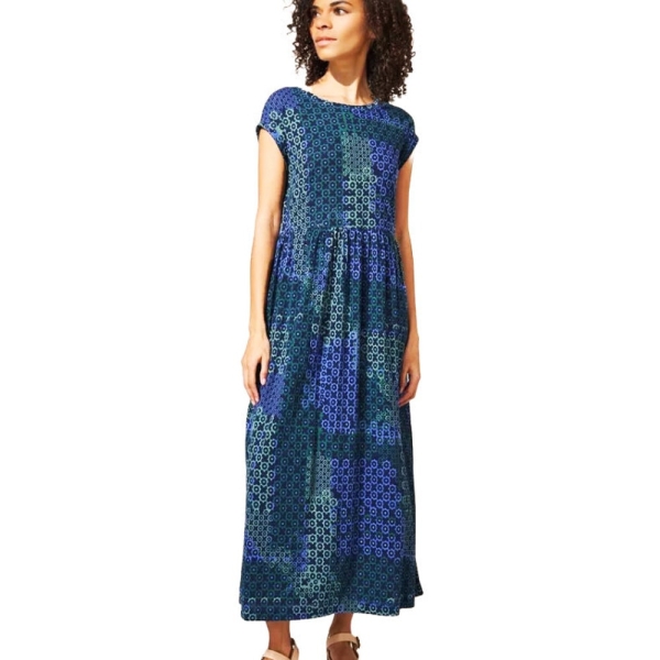 White Stuff Women's Addison Midi Dress in Blue Multi (IMPERFECT)