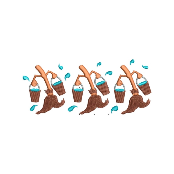 Fantasia Dancing Mops Brooms Machine Embroidery Design