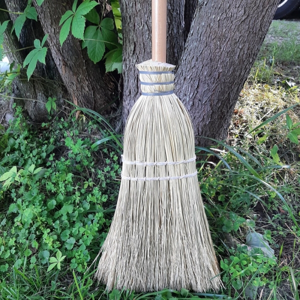 Primitive Homemade Shaker Kitchen Sweeper Broom.