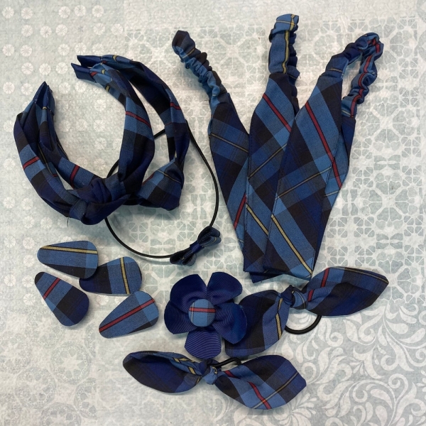 Back to school bundle Plaid 41 Navy, Red, Yellow Back to school uniform bows Girls back to school bows