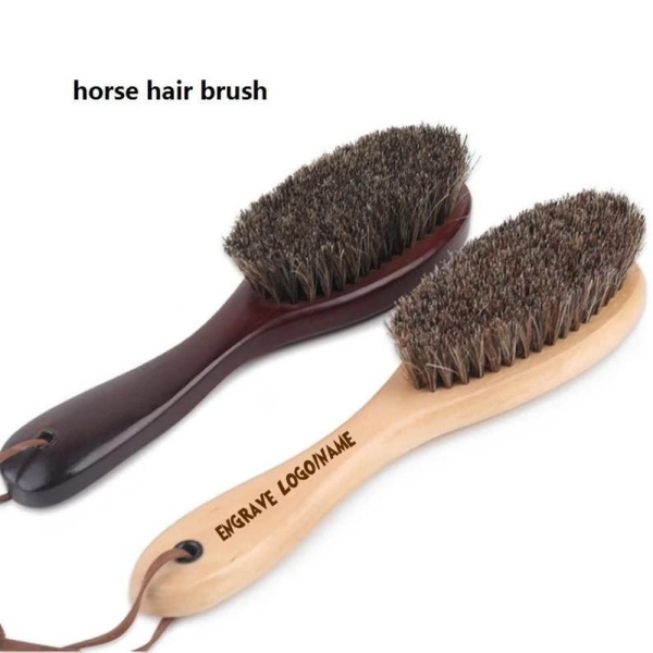 Personalized Customize Logo-Handmade horse hair brush wooden coat brush shoes brush chean brush pet brush