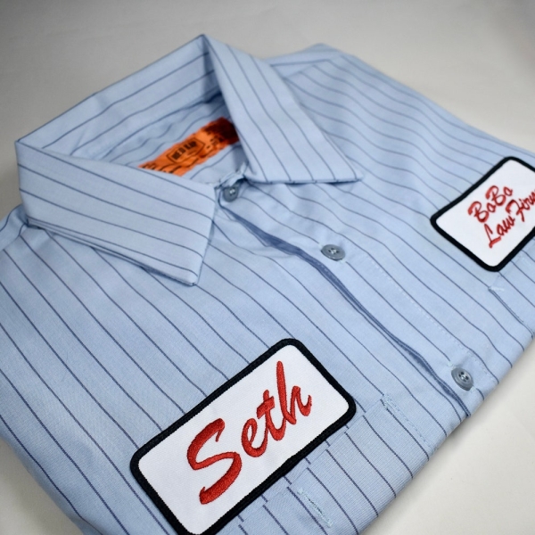 Custom work shirt, Name Patch shirt embroidered, Redkap shop shirt, Mechanics Shirt, Retro Shirt, Custom Patch Button up, Old school look