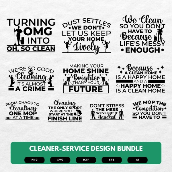 Cleaning service SVG | Maid service designs | Housekeeping SVG files | Cleaning crew quotes | House cleaner SVG
