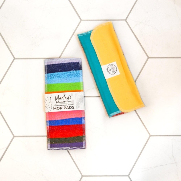 Scrap Felt Mop Pads: Set of 2 Reusable Plastic Free Mop Heads - Swap for Disposables