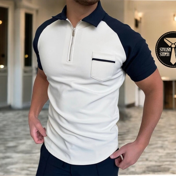 Chic Fashion Men's Shirt | Collar Zipper Style | Outdoor Streetwear Outfit