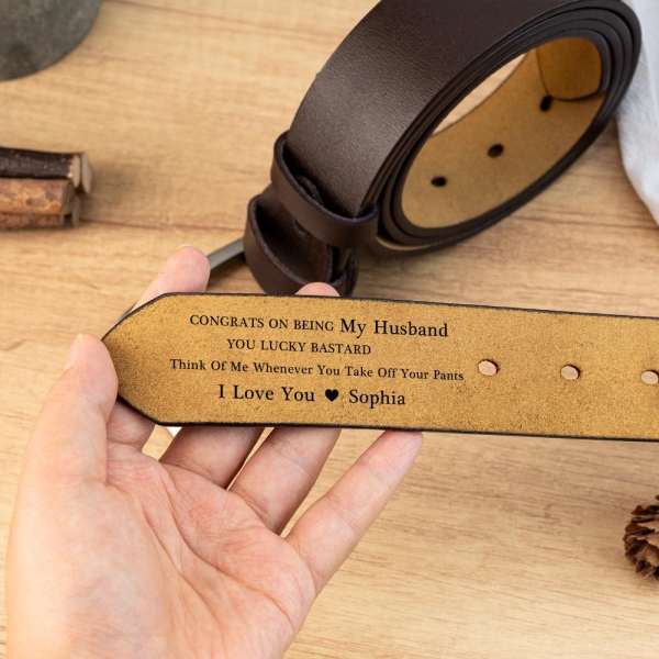 Personalized Belt for Men,Custom Men's Leather Belt Gift for Dad Grandpa,Funny Gift for Husband,Anniversary Gift for Boyfriend,Birthday Gift