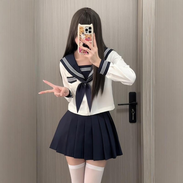 Japanese School Uniform Cosplay top, sailor collar, short sleeve, white and blue, sailor moon top,nautical,kitsch, costume,cute, S-XL