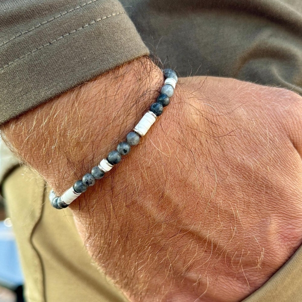 Men's Bracelet Trendy Bead Style | Fall Must-Have | Customized Size & Color | Stretch Comfort Fit