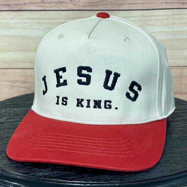 Jesus is King - Embroidered Trucker Hat, Camo, Christian Gifts, Viral, Trending, Adjustable SnapBack, Men's Clothing, Birthday Gift for Him