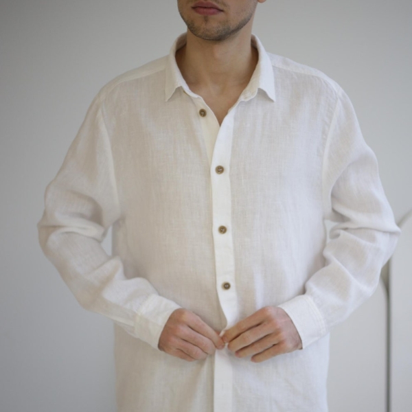 Men's linen Shirt HAVANA, Long sleeve beach summer shirt for men, High-Quality gift for dad, husband, boyfriend, son, birthday, Anniversary