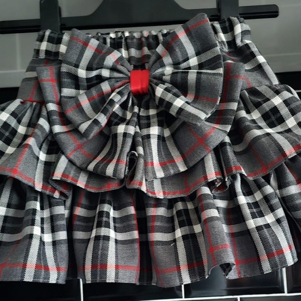 Girls plaid tartan ruffle school skirt - school uniform - schoolwear