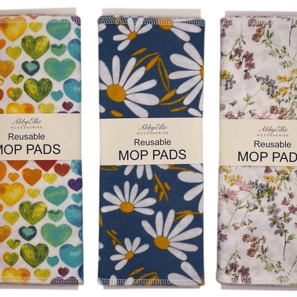 6 Reusable Mop Cover / Washable Mop Pads/ Zero Waste / Eco Friendly / Cost Savings / Floor Cleaning Cloth Wipes / Sweeper Covers Wet or Dry