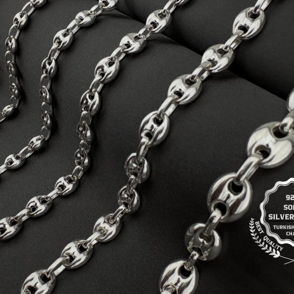 Handmade Solid 925 sterling silver, Silver jewelry, Puffy Anchor Mariner Chain, Unisex necklace, Men's bracelet, Hollow Silver, Gift for her