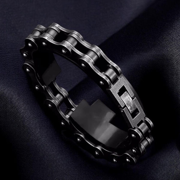 Men’s Punk Rock Bicycle Chain Bracelet | Stainless Steel Mountain Bike Chain Accessory | Unique Gifts for Him