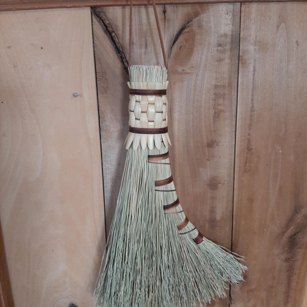 Traditional Appalachion Turkey wing hand broom.