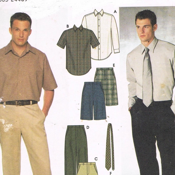 Classic Men's Shirt & Pants Simplicity 9469 men's shirt pattern slacks pants pattern men's professional business work dress shirt pants