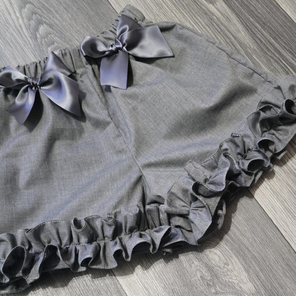 Girls frilly bottom shorts - school uniform- school shorts