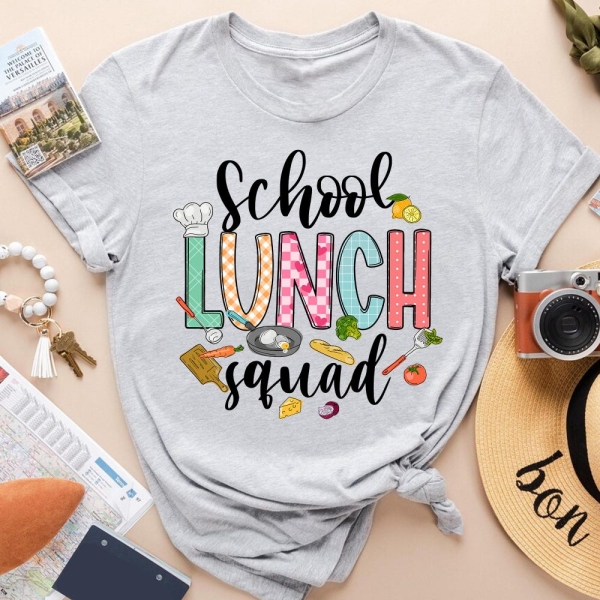 School Lunch Squad Shirt, Back to School Lunch Lady Gift, Food Service Worker Gift, Funny Cafeteria Crew T-Shirt, Lunch Lady Team Uniform