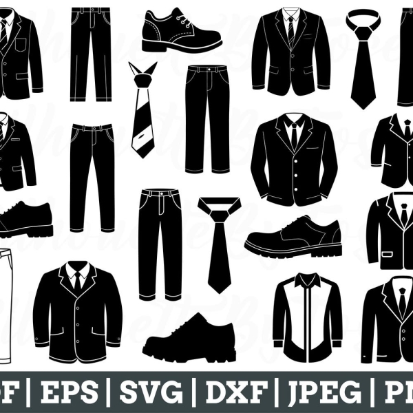 School Uniform Svg, School Uniform Silhouette, Uniform Vector, Tie, Pant, Shoes, Jpeg, Png