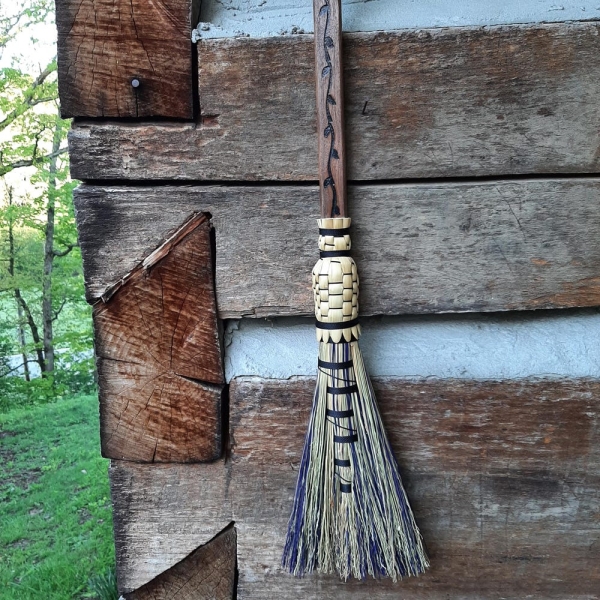 walnut hawkwing dust pan broom