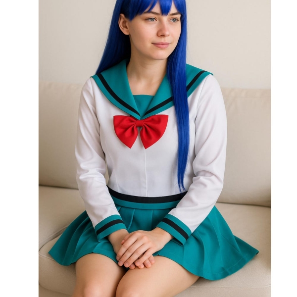 Cosplay Sailor Schoolgirl Set – Teal Uniform Costume for Anime Events & Conventions