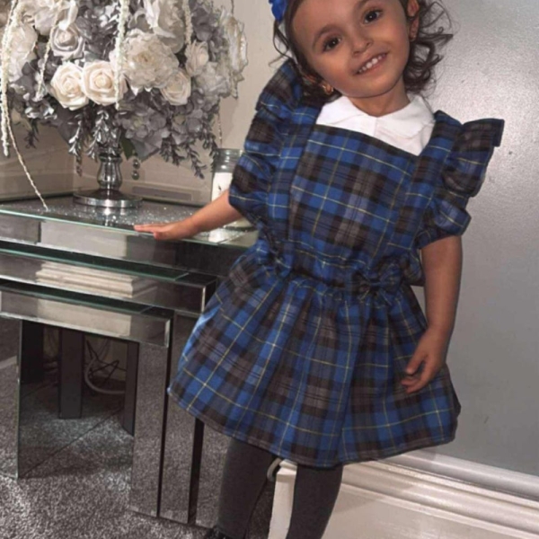 Plaid Tartan Frilly Pinafore Dress - school uniform - formal dress