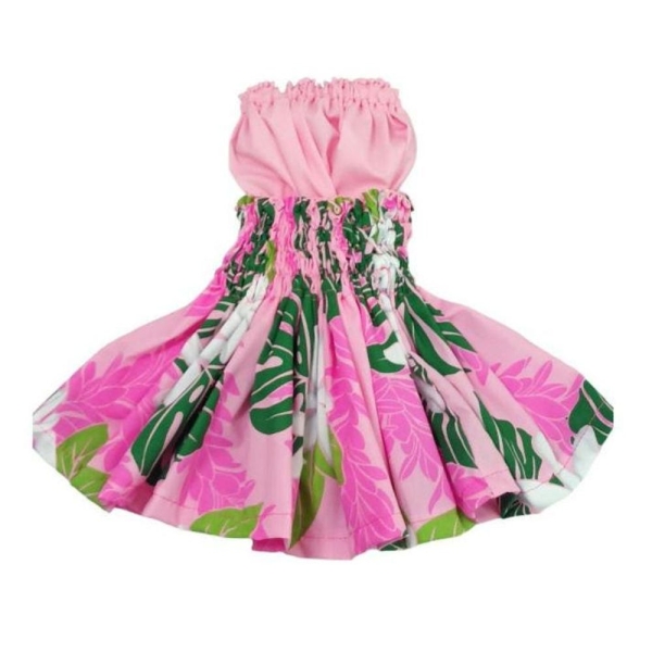 Hawaiian tiare monstera hula kids pa'u skirt, traditional hula skirt, girls birthday gift, school hula dance outfit,baby gifts, Moana skirt