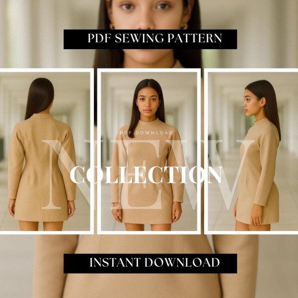 Stylish office dress pattern, classy women sewing pattern, basic dress sewing pattern, woven fabric dress pattern, women’s fashion sewing
