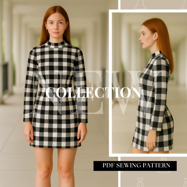 Elegant Office Women Dress Pattern, minimalist fitted dress pattern, formal business dress pattern, casual dress pattern for women