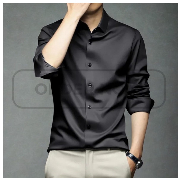 New High-Quality Ultra-Stretch Shirt Regular Fit Dress Shirt Wrinkle-Free Silky Business Formal Long-Sleeve Shirt For Social And Casual Wear