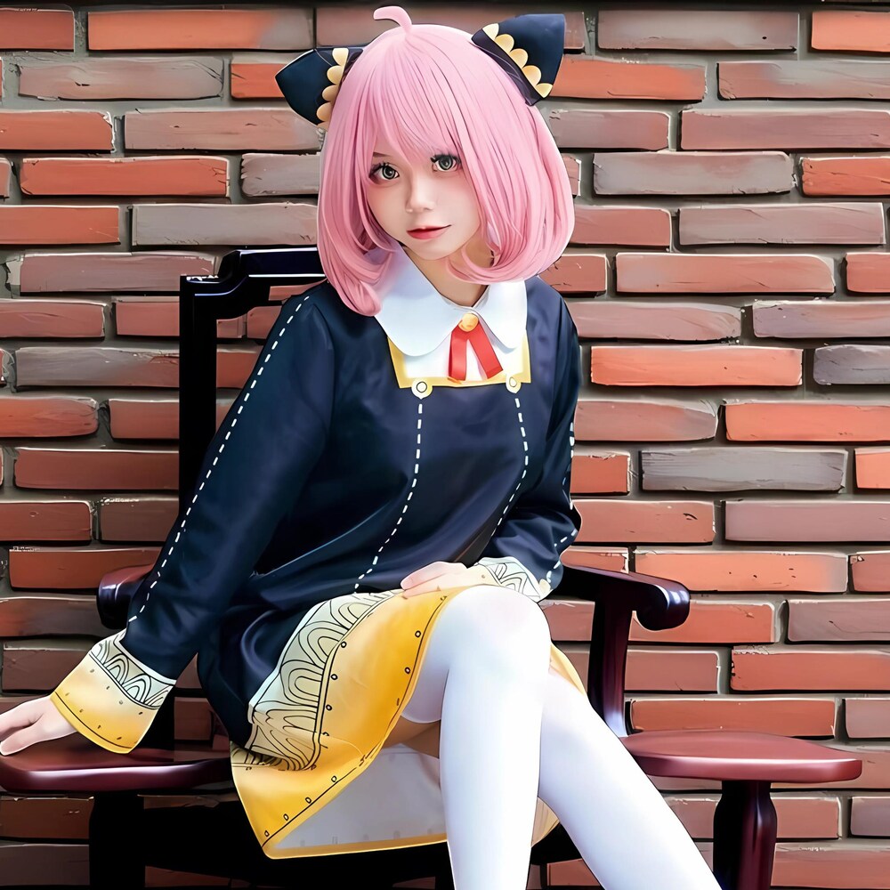 Anime Spy Family Anya Fake Cosplay Costume, Anya Cosplay, Anime Cosplay Costume, Kawaii Pink Hair Girl Costume, Anime Outfit for Halloween