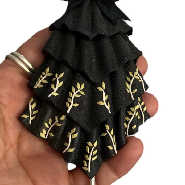 Vintage Black Dress Woman Mannequin  Keychain, Purse, Jewelry Display  Holder 7”