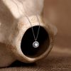 Minimalist Opal Necklace 925 Sterling Silver Women White
