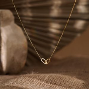 Paperclip Chain Necklace Minimalist Cross Over Double Buckle